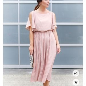 H&M pink pleated dress